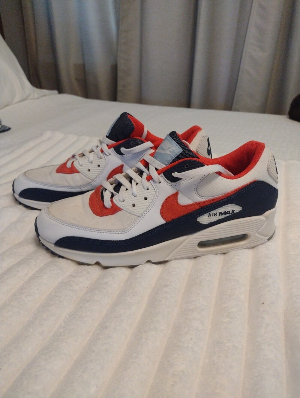 Nike Air Max 90 USA Denim Sneakers Men's 11 Navy Red White DJ5170-100 Athletic